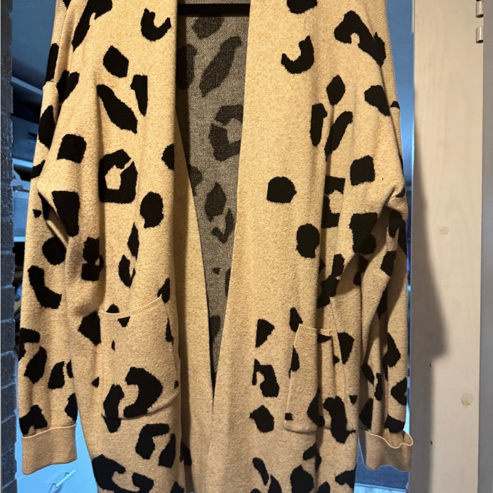 Leopard Print Open Cardigan
